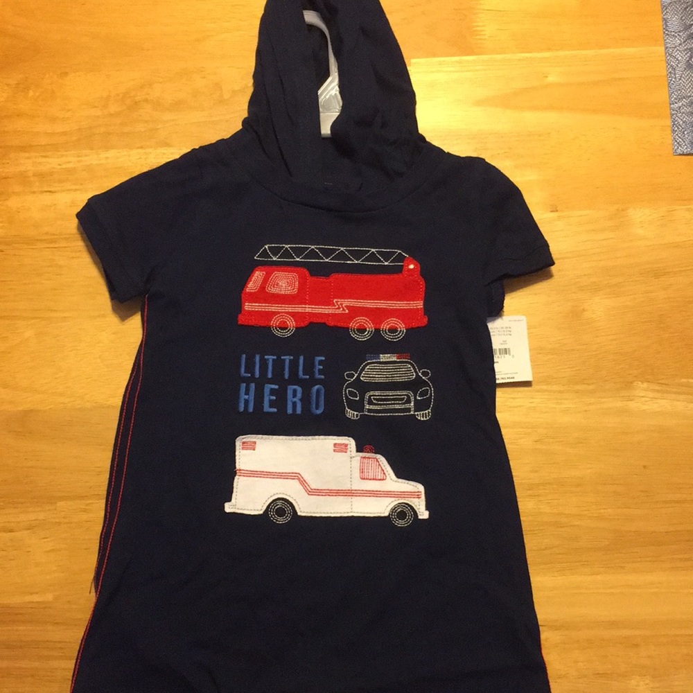 New infant boy hooded one pc Little Hero outfit